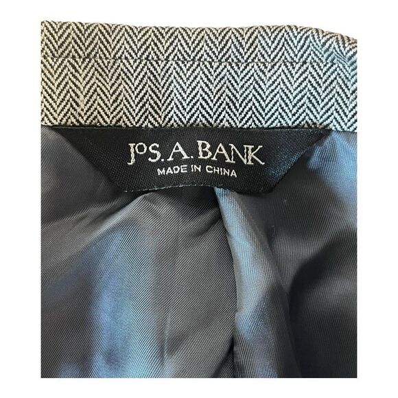 Jos. A. Bank Mens Blazer Gray Herringbone Silk Camel Hair Jacket Sport Coat 43L - Picture 5 of 10